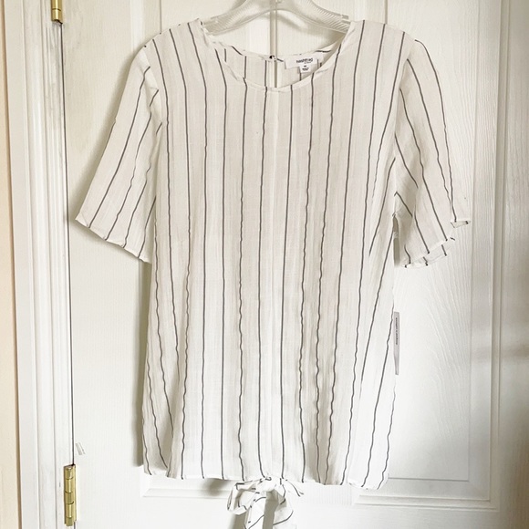 hashttag in trend Tops - hashttag in trend striped back tie top